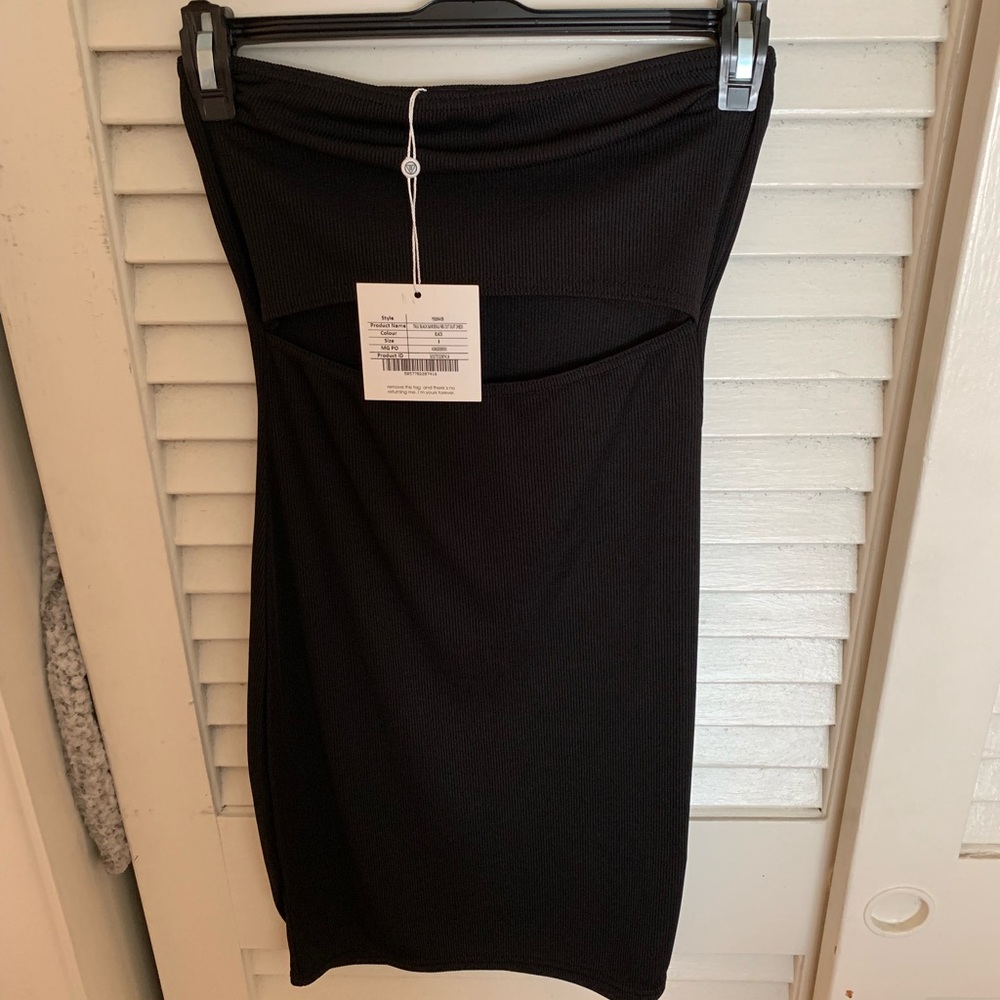 Black strapless stress - underboob cut out